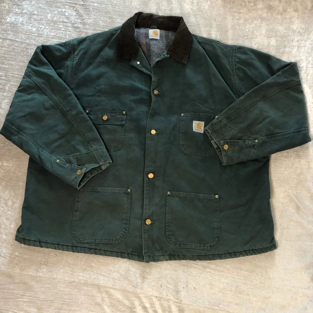 Vintage Carhartt Men’s blanket lined outdoor coat green size 2X 3X chore work - Picture 16 of 16